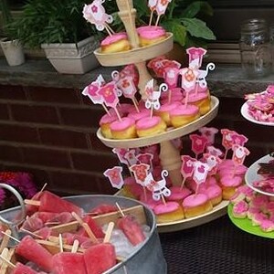 Cupcake Toppers einteilige Kutsche Baby-Duschedekor