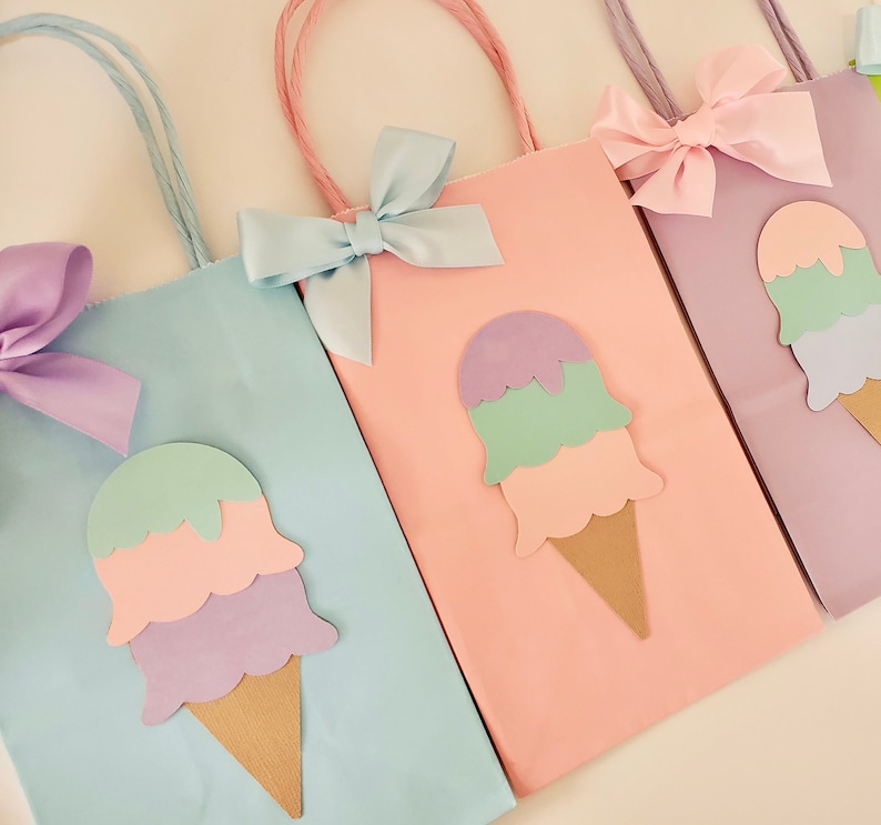 Ice Cream Favor Bags. Goody Bag. Ice Cream Party Decor. Ice Etsy