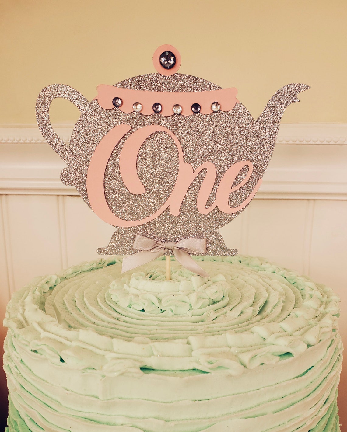 Teapot Cake Topper. Tea Party Cake Decor. Teapot Party Theme. Etsy