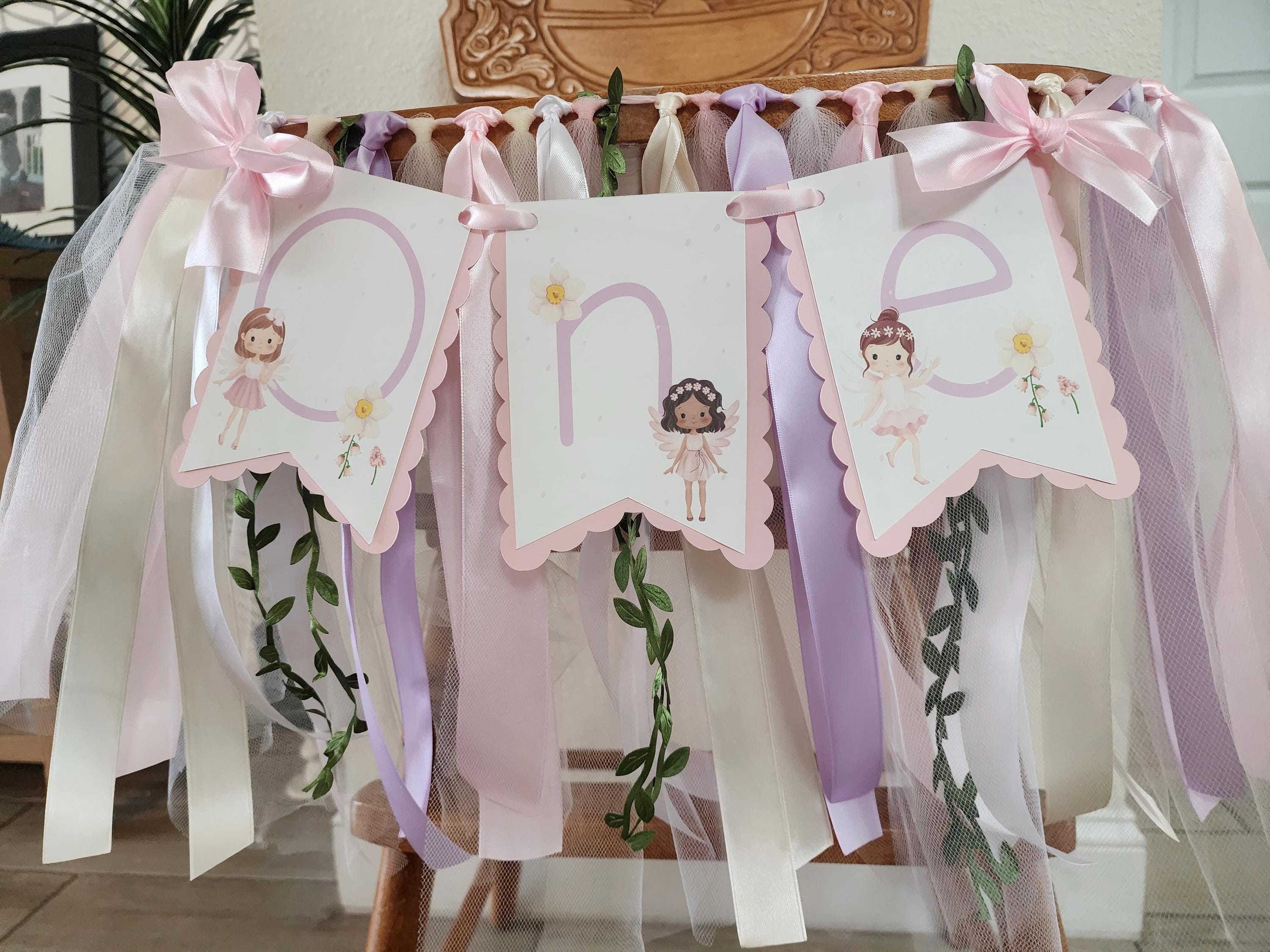 Hochstuhl-Banner Zum 1. Geburtstag – Rosa Quasten, Für Mädchen, Als Fotohintergrund Oder Wanddeko | Perfekt Für Party & Kinderzimmer