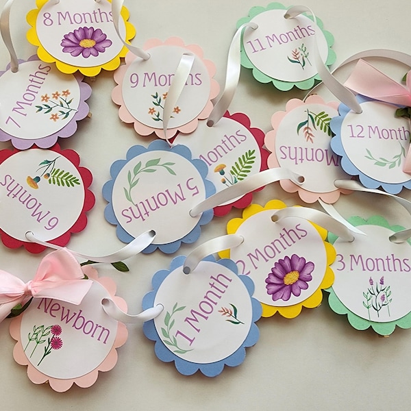Wildflower First Year Photo Banner: Newborn to 12 Months