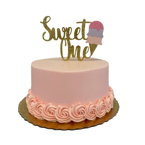 Sweet One Cake Topper. Ice Cream Cake Topper. Smash Cake Topper. Ice Cream Party. Ice Cream Decor.