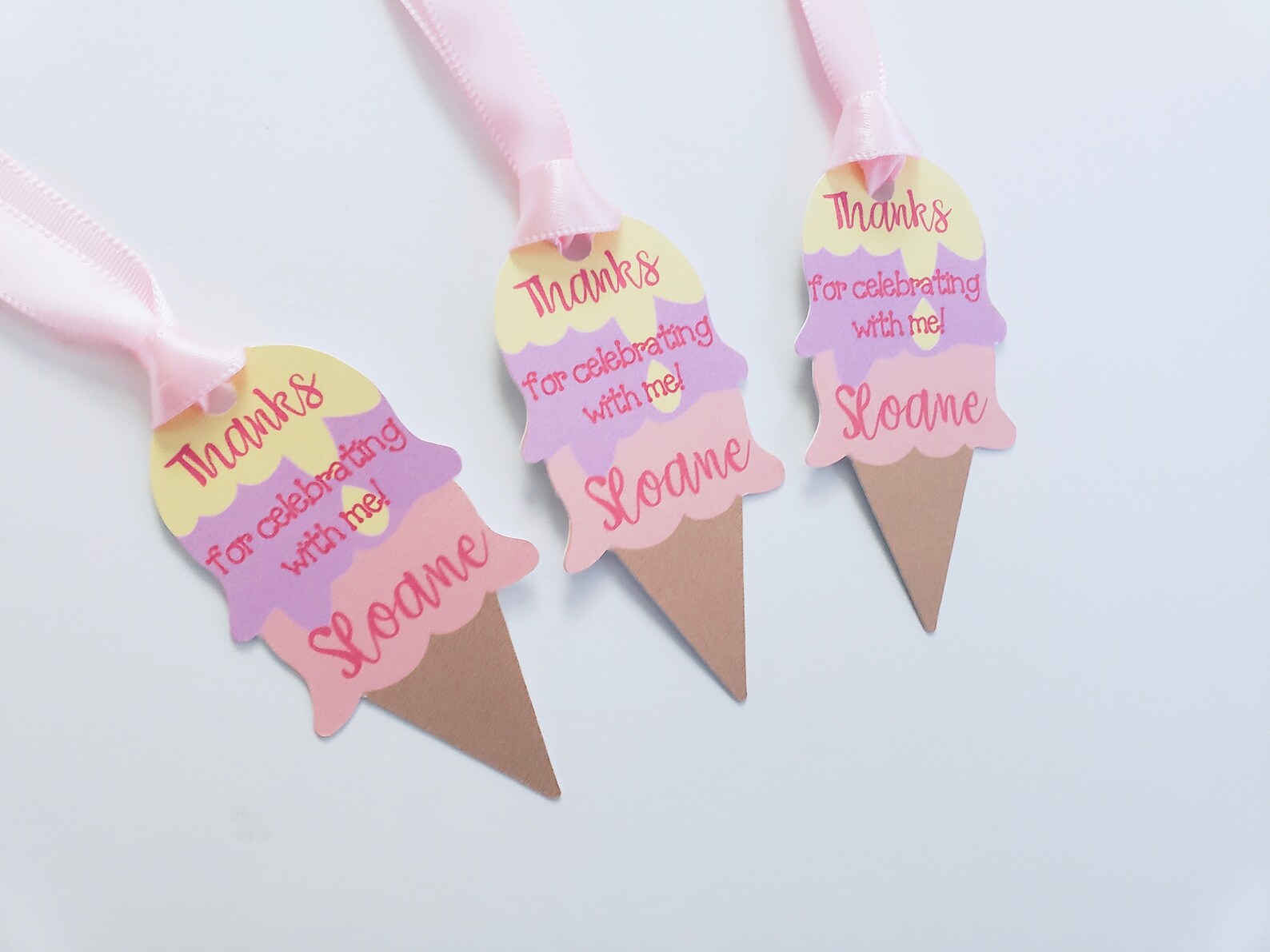 Ice Cream Cone Favor Tags. Set of 12. Ice Cream Birthday. Ice Etsy