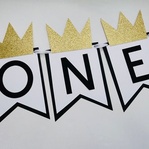 Prince or princess High Chair Banner. King or Queen ONE Banner. Cake Smash. Photo Prop. Party Decorations. First Birthday Decor