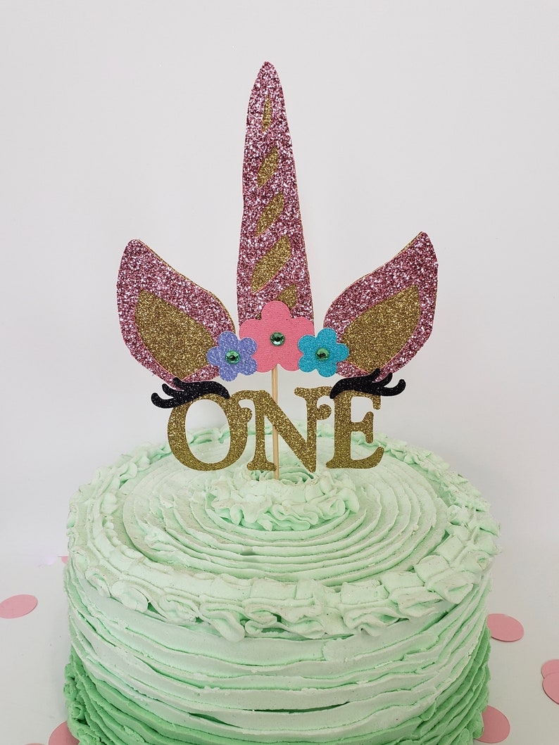 Unicorn Cake Topper. Unicorn Horn Cake Decoration. Unicorn birthday. Glitter Unicorn. image 7