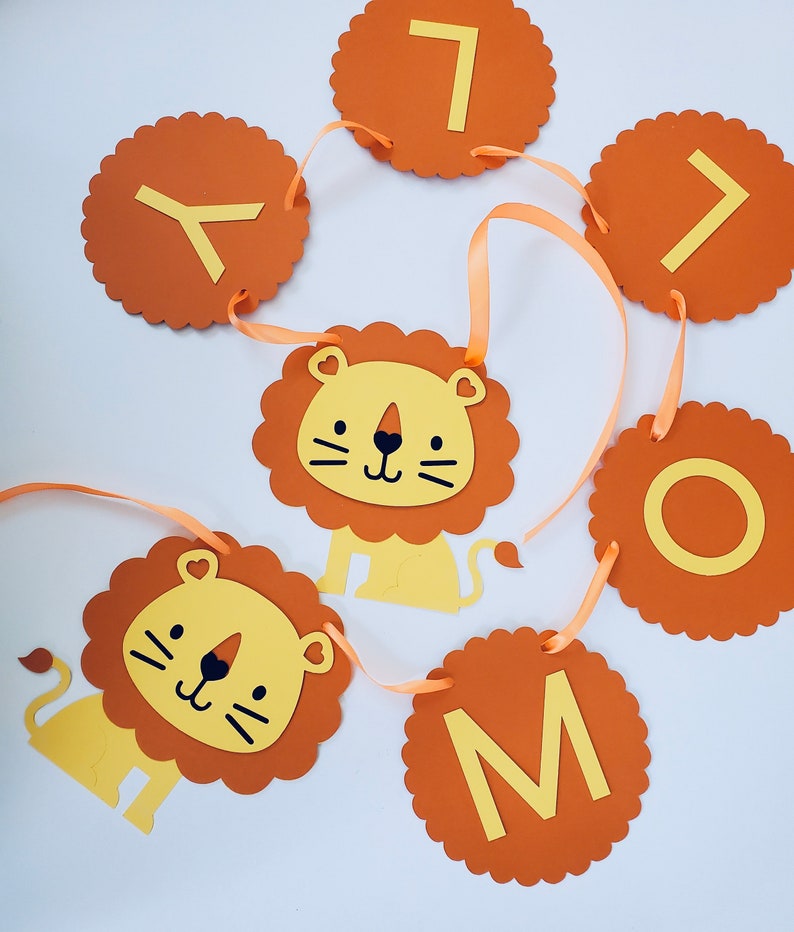 Lion Birthday Banner. Lion Garland. Lion Party Theme. Lion Etsy