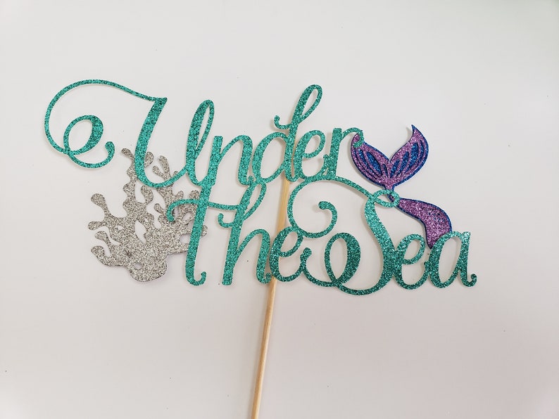 Under The Sea Cake Topper Mermaid Theme Coral Party Decoration Etsy