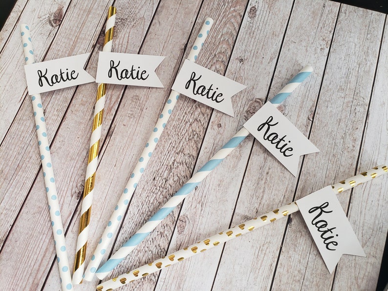 Personalized Name Straws. Set of 10. Custom Name Straws. Party Etsy