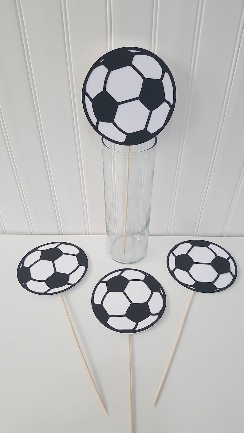 Soccer Ball Centerpieces. Set of 3. Soccer Birthday party Etsy