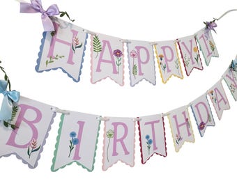 Wildflower Birthday Banner: "Wild One" Party Garland