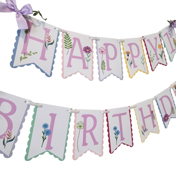 Wildflower Birthday Banner: "Wild One" Party Garland