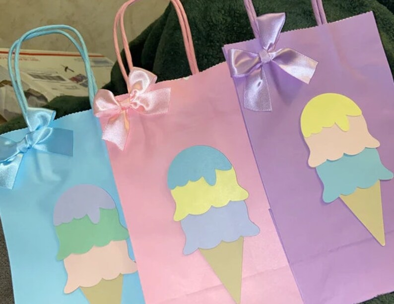 Ice Cream Favor Bags. Goody Bag. Ice Cream Party Decor. Ice Etsy