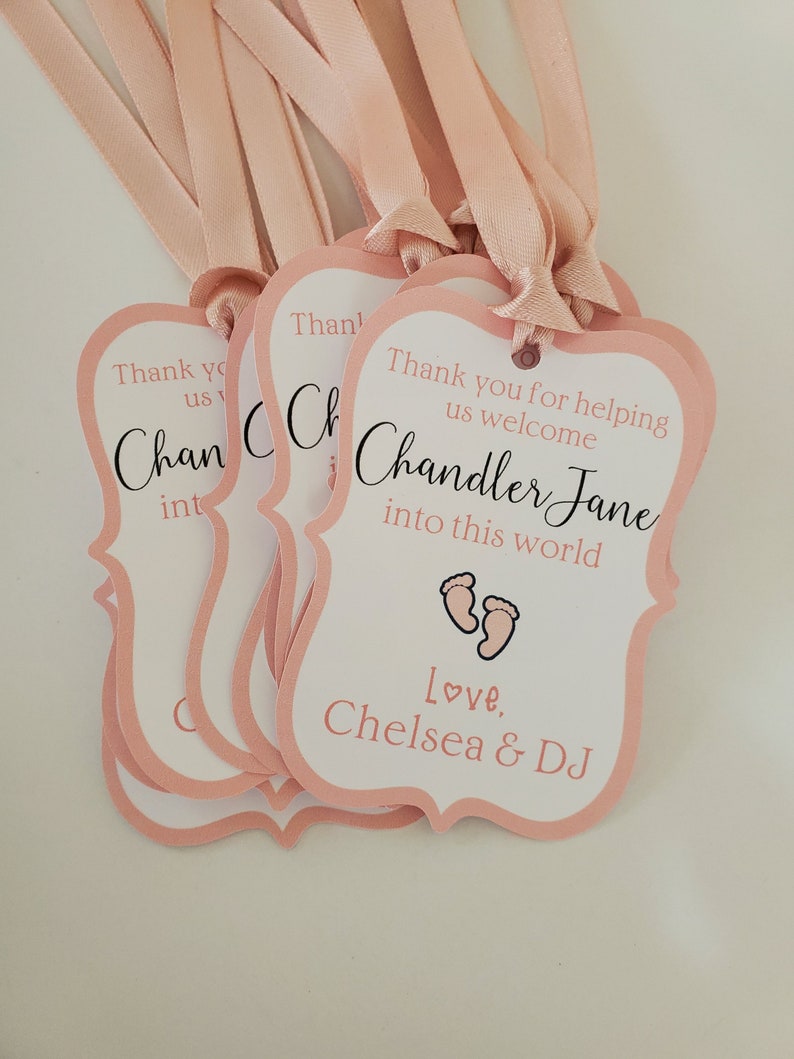 Custom Favor Tags Baby Shower Tags Personalized Custom Text Etsy