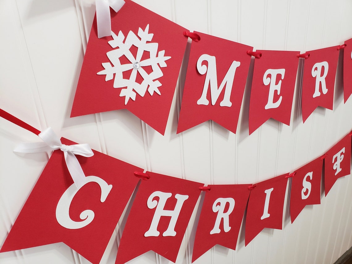 Etsy Merry Christmas Banner 