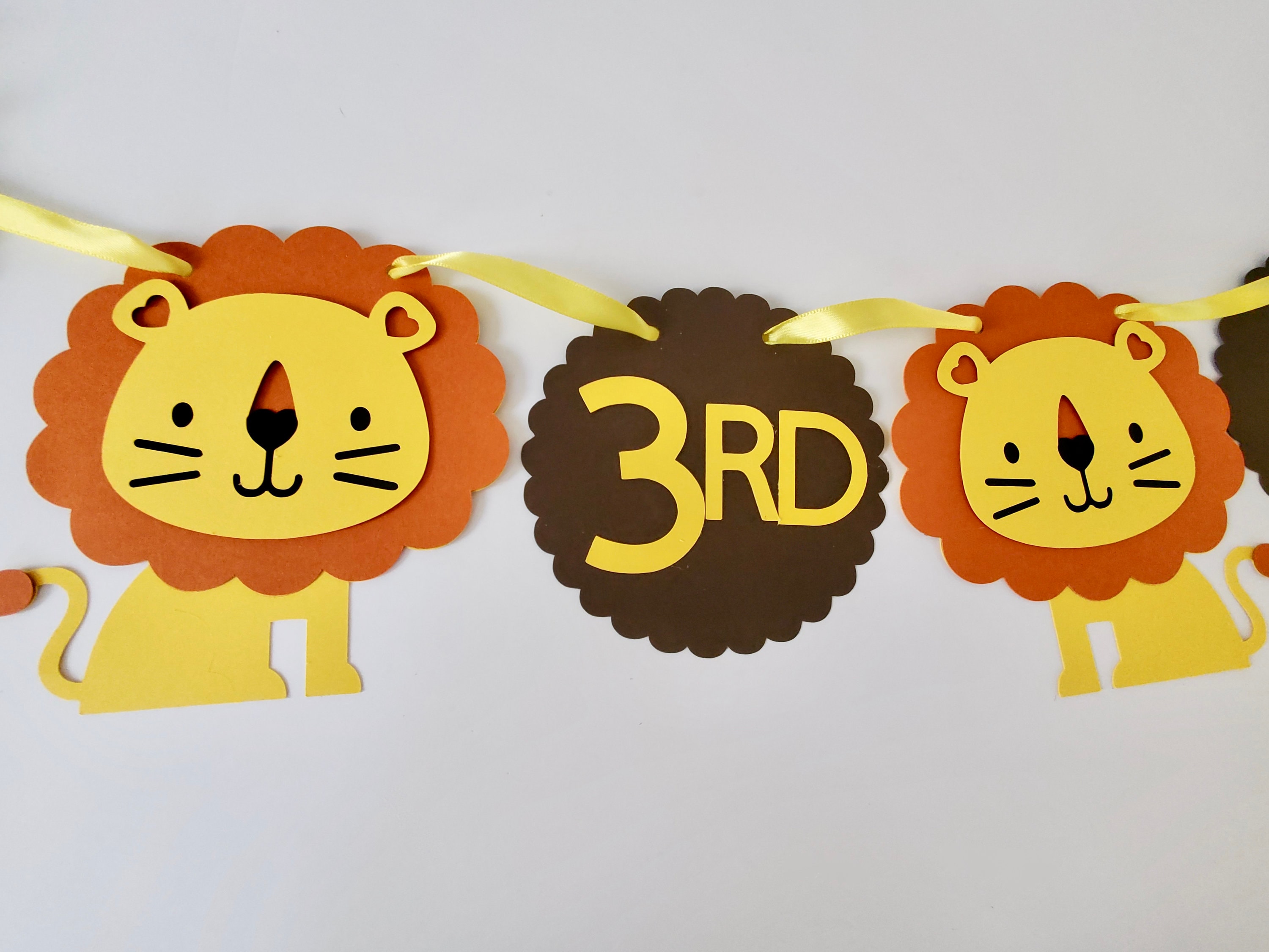 Lion Birthday Banner. Lion Garland. Lion Party theme. Lion Etsy.de