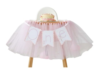 Ballerina High Chair Banner: First Birthday Tutu Garland