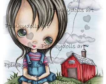 INSTANT DOWNLOAD Digital Digi Stamps..by Chrishanthi's art,Chicken friend''