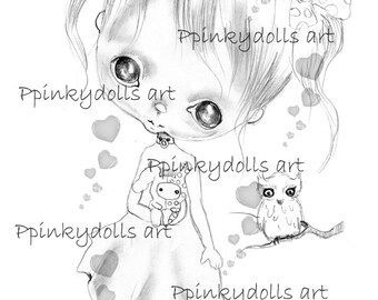 INSTANT DOWNLOAD Digital Digi Stamps..by Chrishanthi's art,Forest friends''