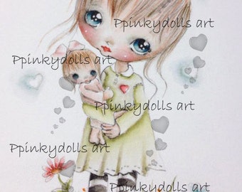INSTANT DOWNLOAD Digital Digi Stamps..by Chrishanthi's art,Holding my baby'
