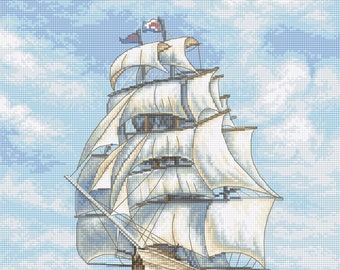 Ship  Counted Cross Stitch Kit, Letistitch Leti907