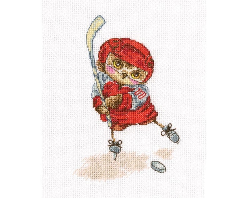 Counted Cross Stitch Kit Shoot the puck C231 by RTO Owl
