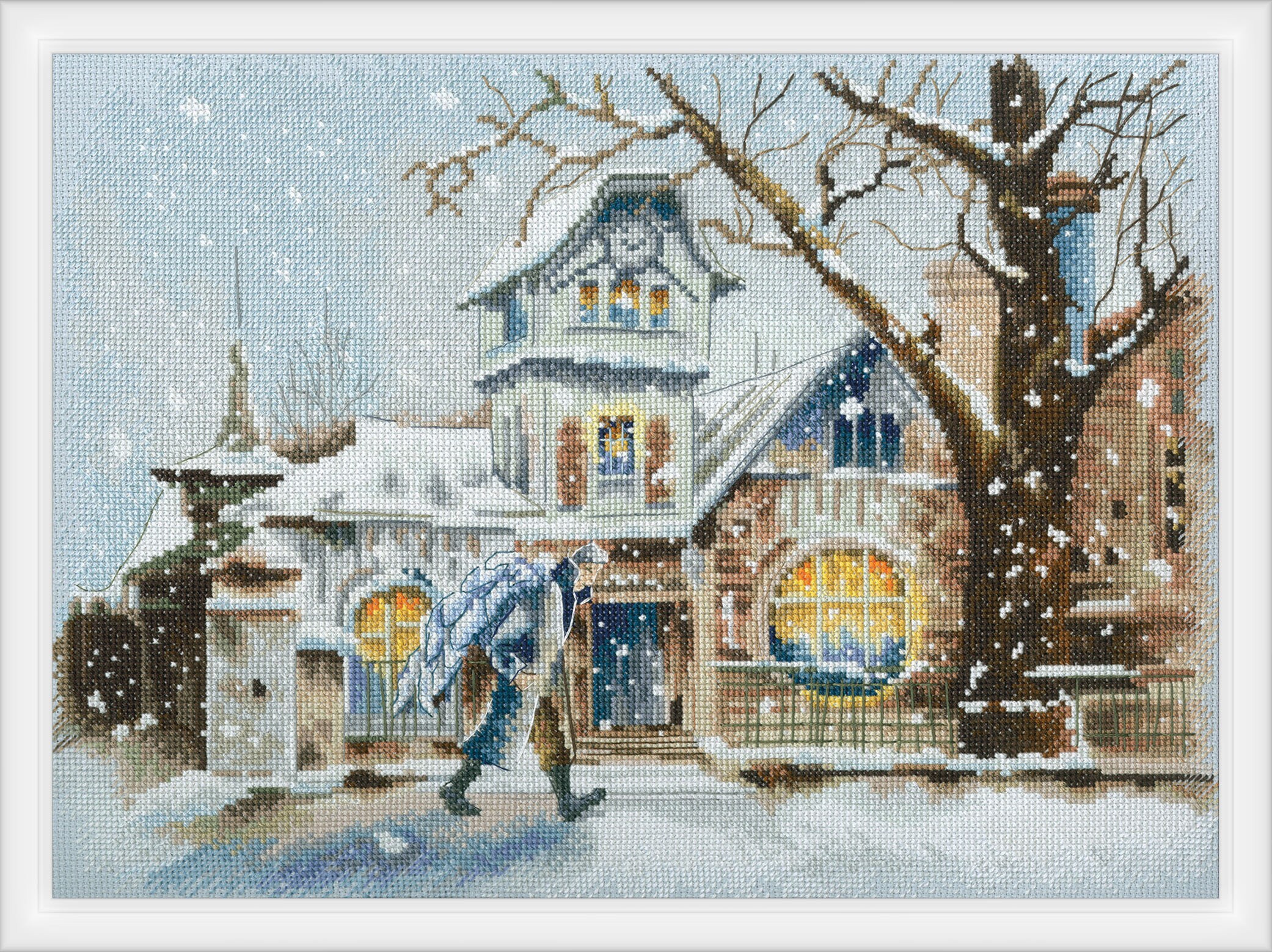 Kit Point De Croix RTO "Île D'hiver" - Taille 36x23.5cm Sur Toile Aida 14ct - Difficulté Moyenne - Neuf