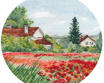 Miniature, Poppies -  Counted Cross Stitch Kit