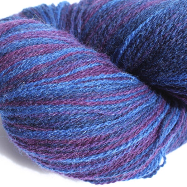 KAUNI Estonian Artistic Wool Yarn Blue Lila  8/2, Art Wool Yarn for Knitting, Crochet, Gradient Wool