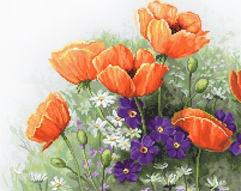 Poppies Counted Cross Stitch Kit, Luca-S