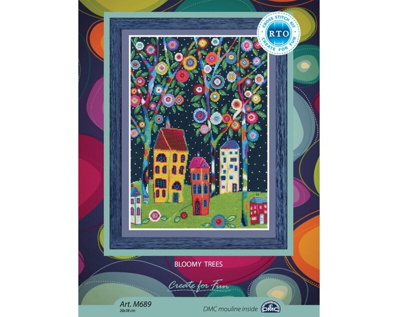 Counted Cross Stitch Kit Bloomy trees M689 by RTO Etsy