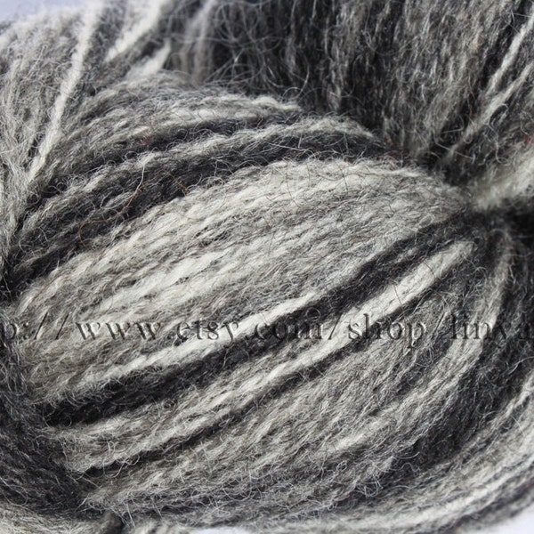 KAUNI Estonian Artistic Wool Yarn Black White 8/2,  Art Wool  Yarn for Knitting, Crochet