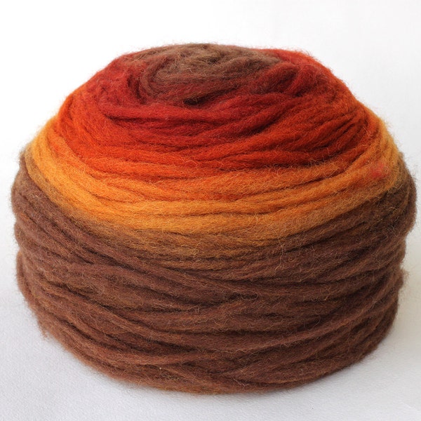 KAUNI Estonian Artistic Wool  Thick Pre-yarn/ Pencil Roving Rusty, Art Wool for Knitting, Crochet, Felting