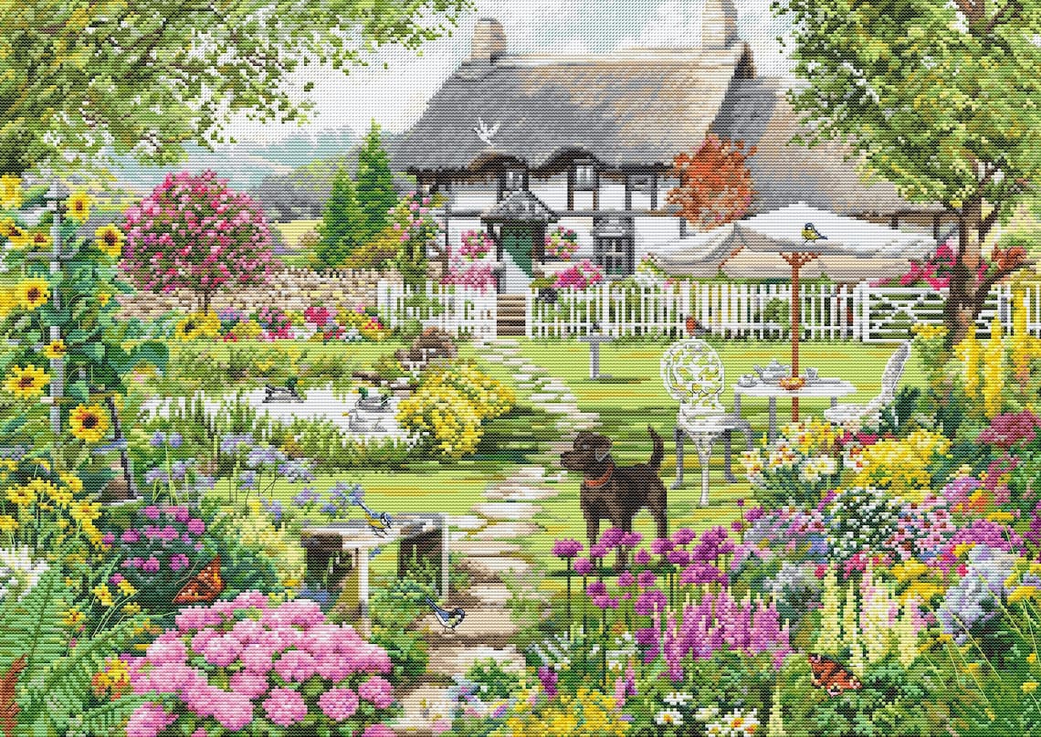 Cottage Garden Counted Cross Stitch Kit Lucas B2412 Etsy