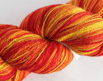 KAUNI Estonian Artistic Yarn Flame  8/2, skein, Art Wool Yarn for Knitting, Crochet, Gradient Wool Yarn