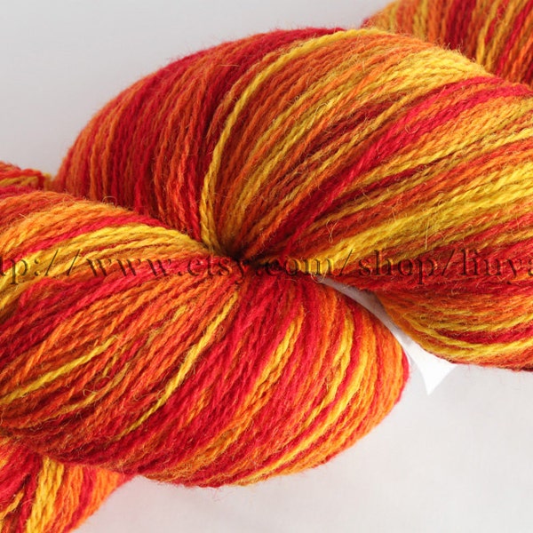 KAUNI Estonian Artistic Yarn Flame  8/2, skein, Art Wool Yarn for Knitting, Crochet, Gradient Wool Yarn