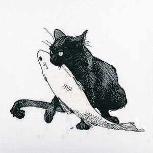 RTO によるクロスステッチキット「Among Black Cats」