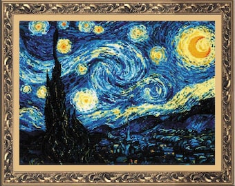 クロスステッチキット 1088 星月夜（ゴッホの絵画をモチーフにした作品