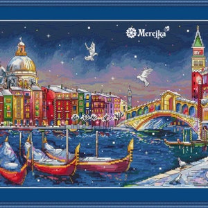 Holiday Venice Counted Cross Stitch Kit,  Merejka