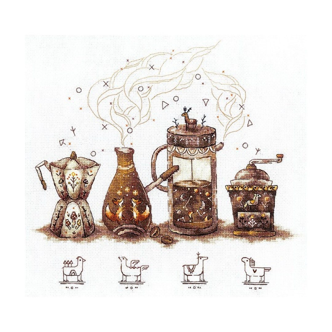 Coffee Admirers Counted Cross Stitch Kit Andriana C09 Etsy