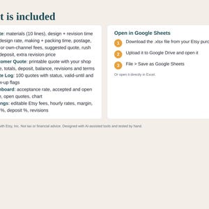 Hoja de cálculo para calcular presupuestos de pedidos personalizados, precios de comisión, plantilla de presupuesto de pedidos personalizados, depósito y tarifa por urgencia, Google Sheets Excel imagen 5