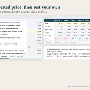 Resin Pricing Calculator Spreadsheet, Epoxy Resin Art Cost Calculator, Mold Cost per Pour, Wholesale and Retail Price, Google Sheets Excel image 3