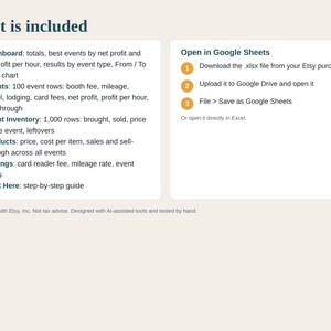 Craft Fair Tracker Spreadsheet, Market and Pop Up Sales Tracker, Booth Fee and Profit per Event, Vendor Inventory Log, Google Sheets Excel image 5