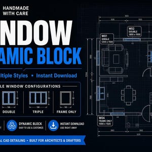 AutoCAD Window Dynamic Block, Metric Dynamic Block, Floor Plan