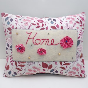 Decorative Pillow, Home, Handmade Unique Original Country Style Cushion, Upcycled Upholstery Material 13&quot;X10&quot;,