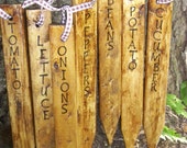 Outdoor Garden Markers, Garden Stakes, Plant Markers, Rustic, Primitive, Handmade Wooden Markers