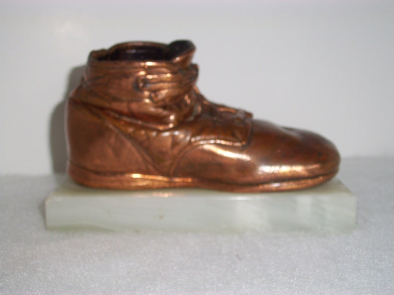 Bronze Shoe Statue Vintage Marble Base Home Decor Art Deco Etsy