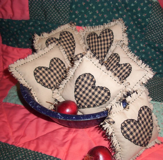 New Primitive Bowl Fillers Country Rustic Farmhouse Decor Hearts Love