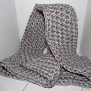Gray Unisex Infinity Scarf Acrylic and Wool Scarf Handmade Winter Accessory Chunky Scarf  Mother&#39;s Day