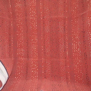 Salmon Suede Eyelet Fabric with Cotton Backing, Sewing Crafting Material,
