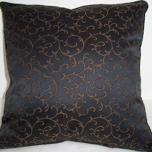 Decorative Pillow DESIGNER FABRIC Home Decor Toss Pillow Throw Pillow Rich Black Gold , clearance item